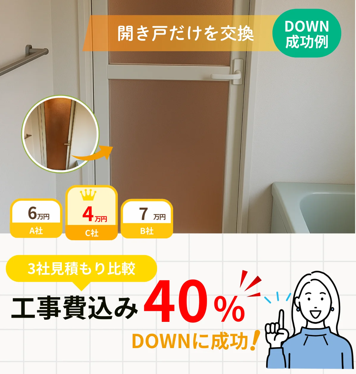 古い引き戸を軽い樹脂度へ