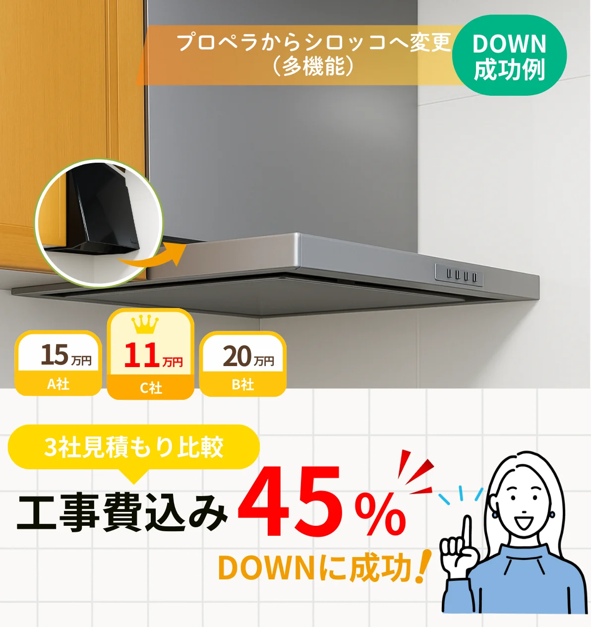 プロペラからシロッコ変更（多機能）